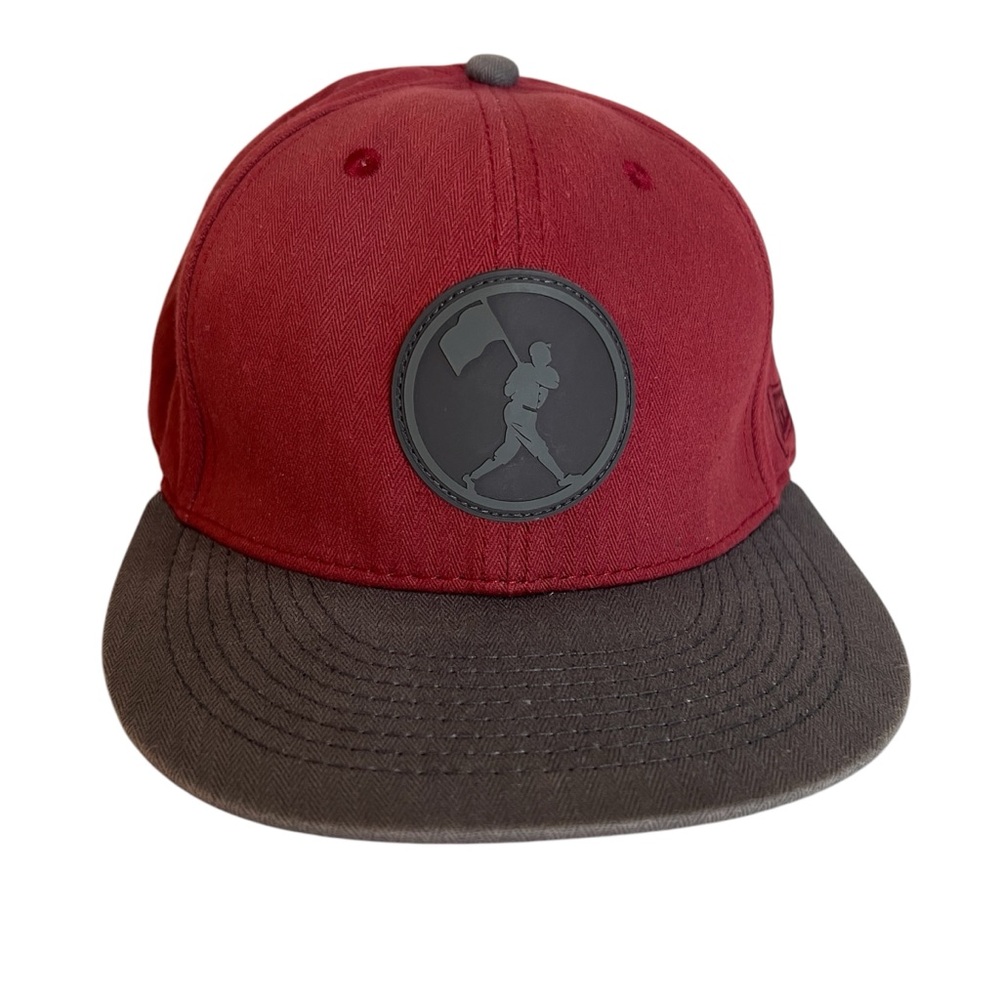 Baseballism Flagman Snapback Baseball Cap Hat Burgundy with Gray Logo One Size